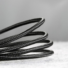 Trpežni elastični kabel USB Microurousb QC3.0 2.4A 1M črna in siva
