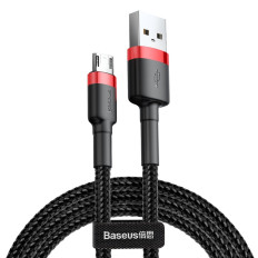 Durable elastische Kabel USB Microusb QC3.0 2.4A 1M schwarz-rot