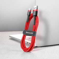 Slitesterkt elastisk kabel USB-C QC3.0 USB-kabel 3a 0,5m rød