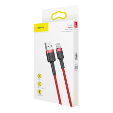 Durable elastisk kabel USB-C QC3.0 USB-kabel 3A 1m röd