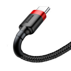 Kestävä joustava kaapeli USB-C QC3.0 2a 2m musta-punainen kaapeli