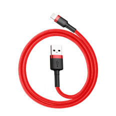 Cable elástico duradero para cable USB iPhone Rayo de iPhone QC3.0 2.4A 0,5 M rojo