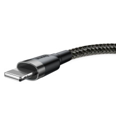 Cavo Elastico durevole Cavo USB Iphone Lightning QC3.0 2.4a 0.5m Nero e Grigio