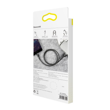 Hållbar elastisk kabel USB-kabel iPhone Lightning QC3.0 2.4a 0,5m svart och grå
