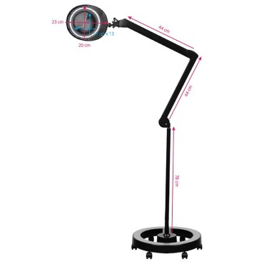 Elegante 6025 60 LED SMD 5D čierna zväčšovacia lampa s tripodom