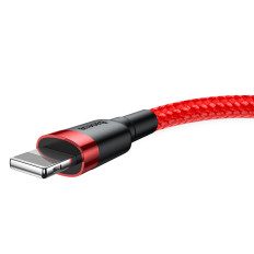 Ανθεκτικό ελαστικό καλώδιο USB καλώδιο iPhone Lightning QC3.0 1.5A 2m κόκκινο