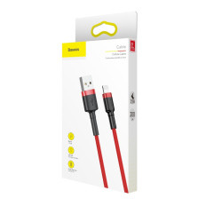 Izturīgs elastīgs kabelis USB kabelis IPHONE zibens QC3.0 1.5A 2m sarkans