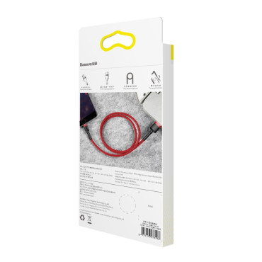Izturīgs elastīgs kabelis USB kabelis IPHONE zibens QC3.0 1.5A 2m sarkans