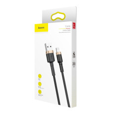 Ανθεκτικό ελαστικό καλώδιο καλώδιο USB iPhone Lightning QC3.0 1.5A 2m Μαύρο και χρυσό