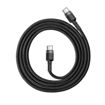 Odolný elastický kábel USB-C PD PD 2.0 60W 20V 3A QC3,0 1M čierno-šedá
