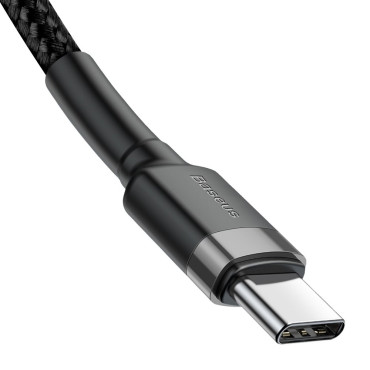 Odolný elastický kábel USB-C PD PD 2.0 60W 20V 3A QC3,0 1M čierno-šedá