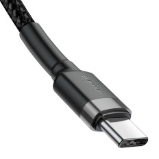 Odolný elastický kábel USB-C PD PD 2.0 60W 20V 3A QC3,0 1M čierno-šedá