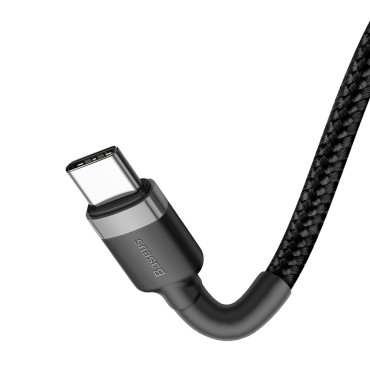 Odolný elastický kábel USB-C PD PD 2.0 60W 20V 3A QC3,0 1M čierno-šedá