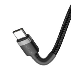 Cable elástico duradero USB-C PD PD 2.0 60W 20V 3A QC3.0 1M Black-Grey