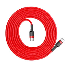 Cable elástico duradero USB-C PD PD 2.0 60W 20V 3A QC3.0 2M ROJO