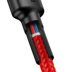 Slitesterkt elastisk kabel USB-C PD PD 2.0 60W 20V 3A QC3.0 2M RED