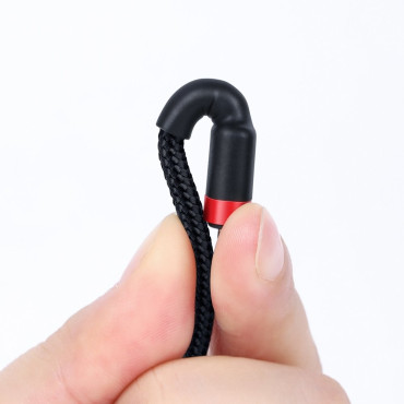 Durable elastisk kabel USB-C PD PD 2.0 60W 20V 3A QC3.0 2M svartröd
