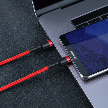 Durable elastisk kabel USB-C PD PD 2.0 60W 20V 3A QC3.0 2M svartröd