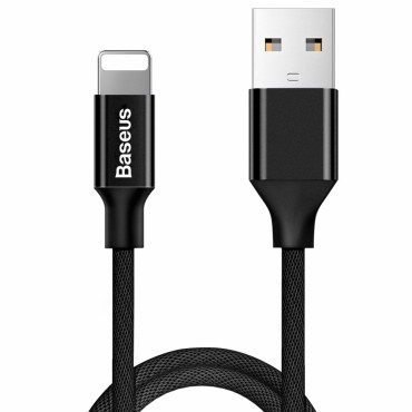 Fio de cabo durável no material USB Glutton iPhone Relâmpago 1,2m Preto