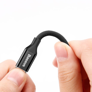 Fio de cabo durável no material USB Glutton iPhone Relâmpago 1,2m Preto