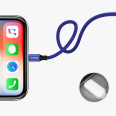 Fio de cabo durável no material USB Glutton iPhone Relâmpago 1,2m Preto