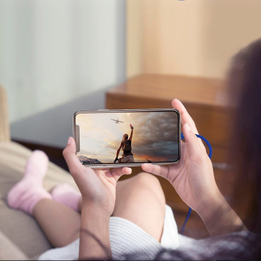 Fil de câble durable en matériau USB Glutton iPhone Lightning 1.2m noir