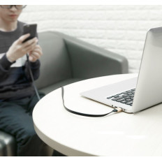 Platt kabel USB-C USB-kabel med 2A 23cm handtag svart