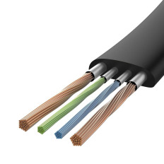 Flachkabel USB-C USB-Kabel mit 2A 23 cm-Griff schwarz