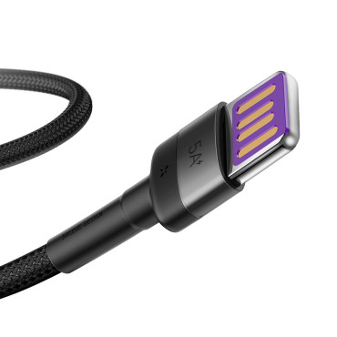 Izturīgs kabelis USB kabelis USB-C 40W Quick Charge 3.0 QC 3.0 1m pelēks-melns