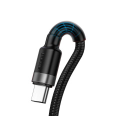 Izturīgs kabelis USB kabelis USB-C 40W Quick Charge 3.0 QC 3.0 1m pelēks-melns