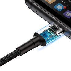 Izturīgs kabelis USB kabelis USB-C 40W Quick Charge 3.0 QC 3.0 1m pelēks-melns