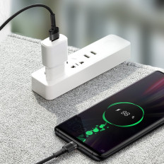 Izturīgs kabelis USB kabelis USB-C 40W Quick Charge 3.0 QC 3.0 1m pelēks-melns