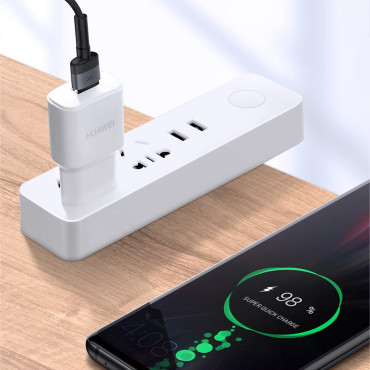 Izturīgs kabelis USB kabelis USB-C 40W Quick Charge 3.0 QC 3.0 1m pelēks-melns