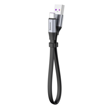 Enkel flat kabel USB-C 5A 40W Quick Charge 3.0 QC 3.0 23cm Grey