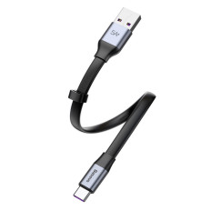 Enkel flat kabel USB-C 5A 40W Quick Charge 3.0 QC 3.0 23cm Grey