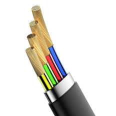 Vienkāršs plakanais kabelis USB-C 5A 40W Ātrā maksa 3.0 QC 3.0 23cm Grey