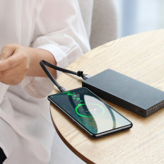 Απλό επίπεδη καλώδιο USB-C 5A 40W Γρήγορη φόρτιση 3.0 QC 3.0 23cm γκρι