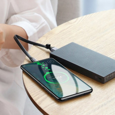 Vienkāršs plakanais kabelis USB-C 5A 40W Ātrā maksa 3.0 QC 3.0 23cm Grey