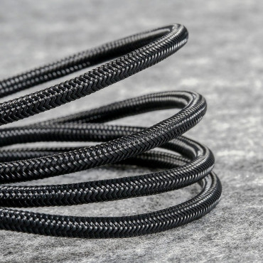 Cable USB 4W1 kabel iPhone Lightning 2 x USB-C Microutow v najlonu 3 3.5a 1.2m Črna