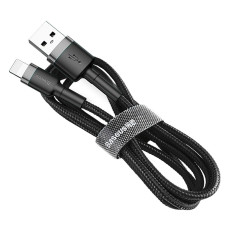 Durable Nylonkabel USB-Kabel iPhone Blitz QC3.0 2A 3M schwarz und grau