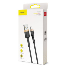 Durable Nylon Cable USB Cable iPhone Lightning QC3.0 2A 3M Black and Gold