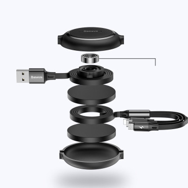 Nosūtītais kabelis 3in1 USB Microusb iPhone Lightning USB-C 3.5A 35cm 120cm melns