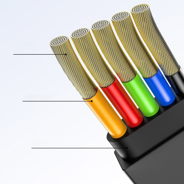 Išsiunčiama kabelis 3in1 USB "MicroUSB" "iPhone" žaibas USB-C 3.5A 35cm 120 cm juoda