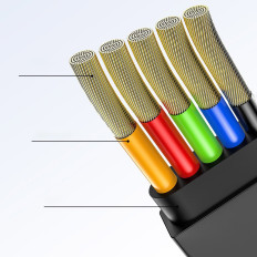 Išsiunčiama kabelis 3in1 USB "MicroUSB" "iPhone" žaibas USB-C 3.5A 35cm 120 cm juoda