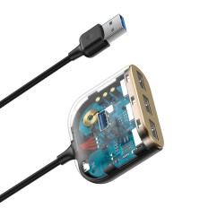 Adaptérový adaptér HUB 4IN1 USB USB3.0 ADPISTOR JE USB3.0 * 1 + USB2.0 * 3 1 M ČIERNY