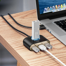 Adaptérový adaptér HUB 4IN1 USB USB3.0 ADPISTOR JE USB3.0 * 1 + USB2.0 * 3 1 M ČIERNY
