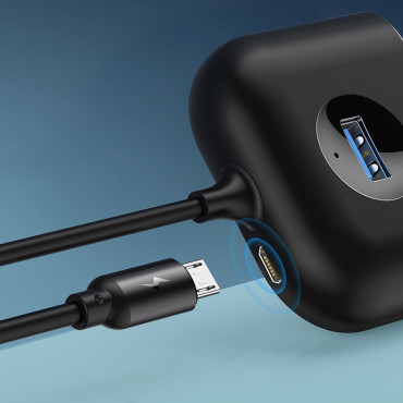 Adapter Adapter Hub 4in1 USB USB3.0 Adapter är USB3.0 * 1 + USB2.0 * 3 1m Svart