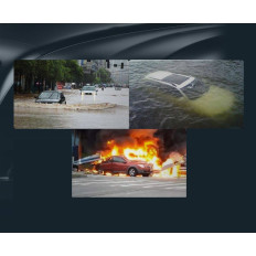 Σφυρί ασφαλείας για το παρμπρίζ + μαχαίρι για κοπή γκρι 2W1 ζώνες