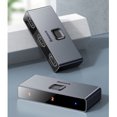 Splitter kapcsoló kapcsoló HDMI 2X HDMI 4K 30 Hz kétirányú szürke