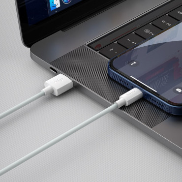 2x USB kabelis "iPhone" žaibas greitas įkrovimo maitinimo pristatymas 1,5 m baltas